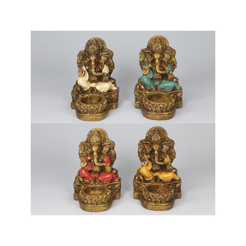 Portavelas res Ganesha 9x12x12,5cm color surtido Portavelas res Ganesha 9x12x12,5cm color surtido