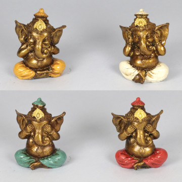 3/Ganesha res NO OIR/VER/HABLAR 19x9 cm color surtido