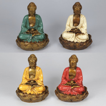 Bouddha res en fleur 11x15cm couleur assortie