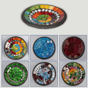 Round mosaic terracotta bowl 12cm assorted color