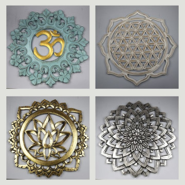 OM - flower of life- Lotus flower - flower for wooden wall 30cm assorted colors