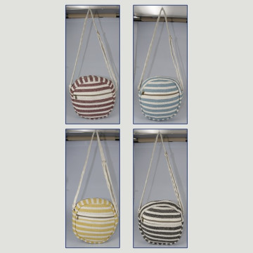 Sac rond en coton 23cm coloris assortis