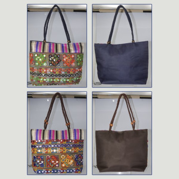 Hindu fabric bag with mirrors 38x28cm