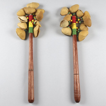 Wooden maraca with seeds 20cm