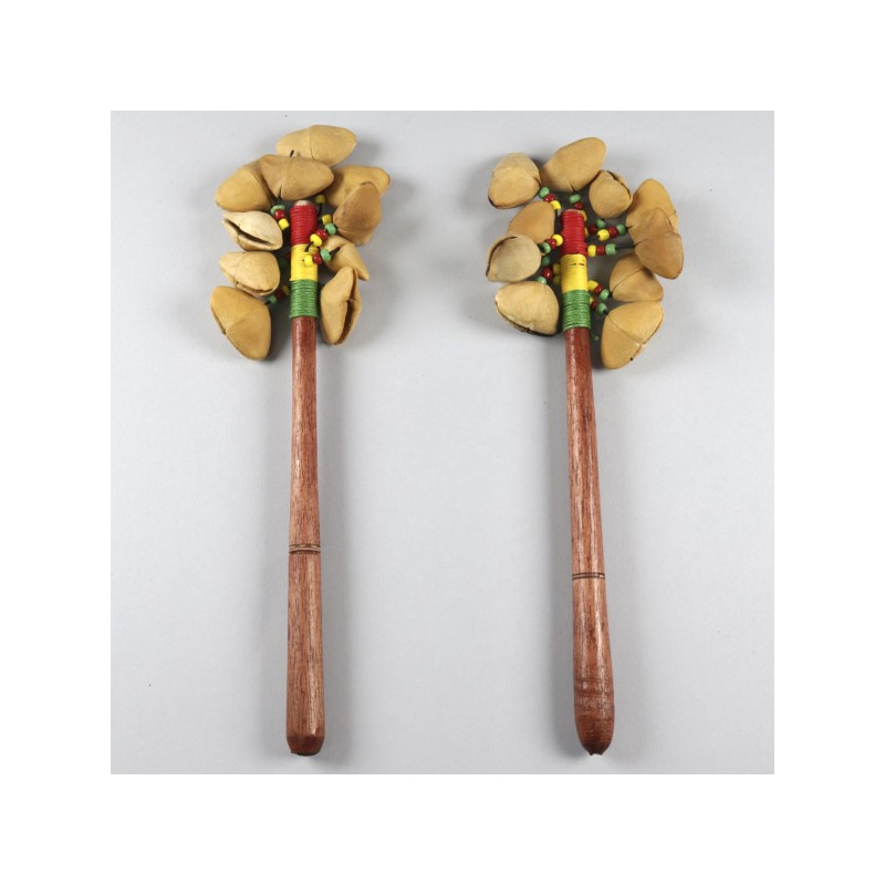 Maraca madera con semillas 20cm Maraca madera con semillas 20cm