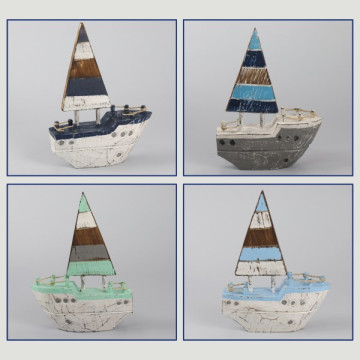 Wooden boat 15x20cm assorted colors