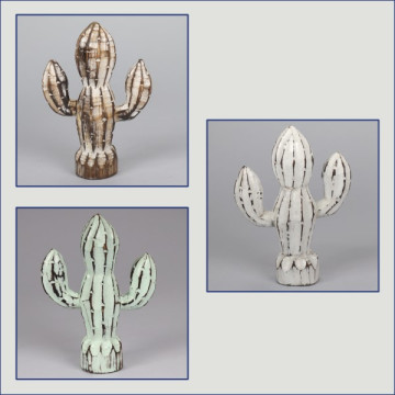 Wooden cactus 11x15cm assorted colors