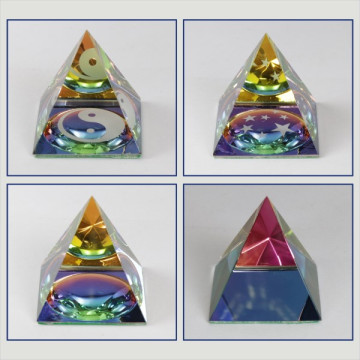 Glass pyramid OM models – Star – Smooth – Round 7x7cm