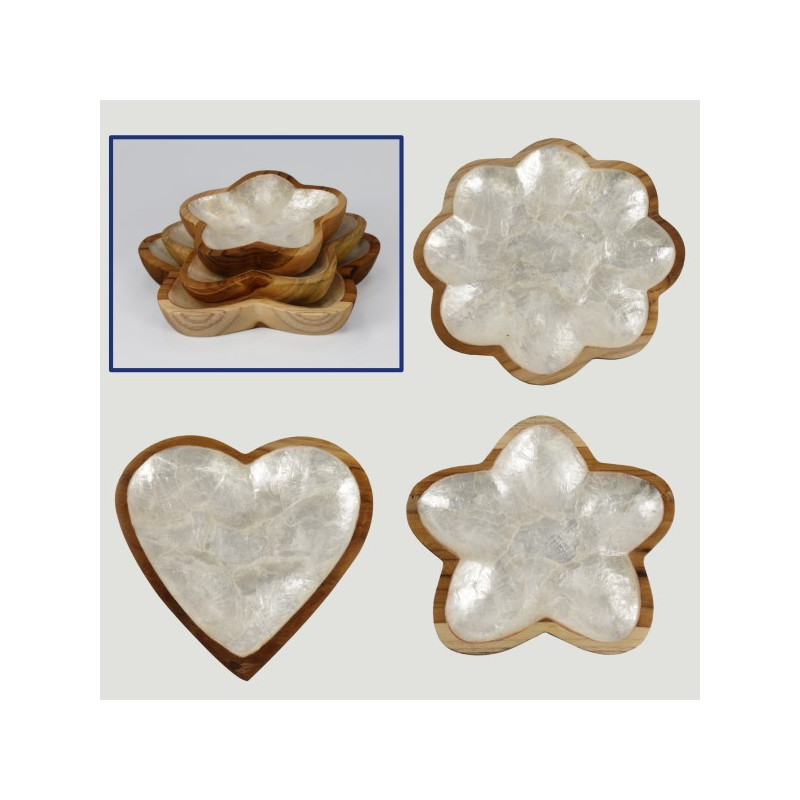 Set 3/Bol en bois et nacre 3 modèles 10/13/15cm Set 3/Bol en bois et nacre 3 modèles 10/13/15cm