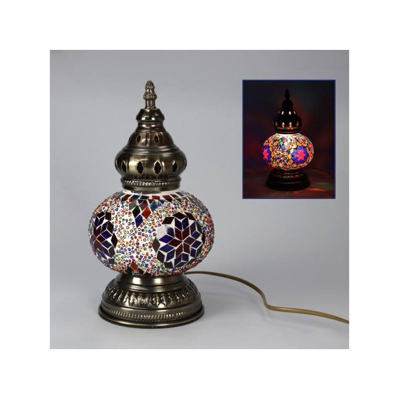 Multicolor flower mosaic lamp 14x29cm Multicolor flower mosaic lamp 14x29cm