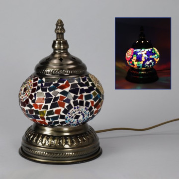 Lampe mosaïque multicolore 12x22cm