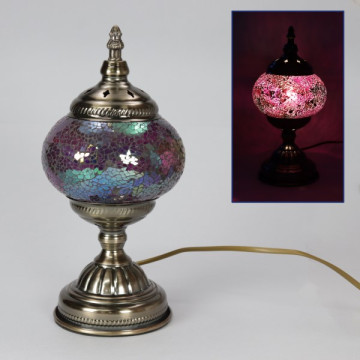Lampe mosaïque rose/lilas 12x28cm