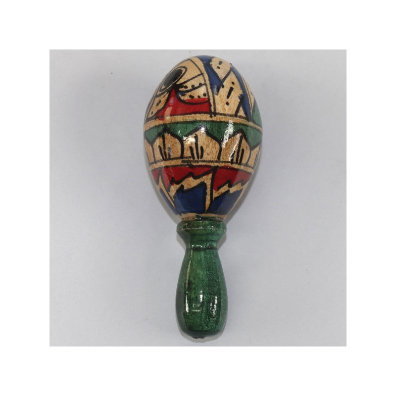 Maraca peinte 4x11cm matériaux assortis Maraca peinte 4x11cm matériaux assortis