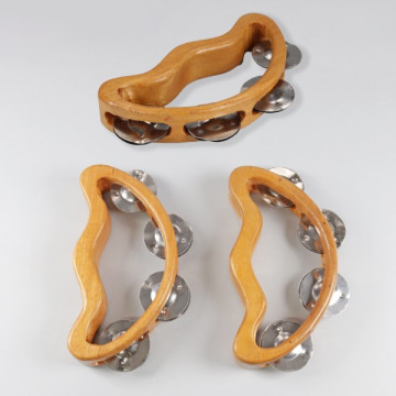 Wooden tambourine 21x11cm