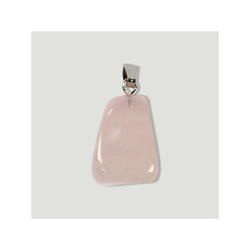 Colgante Cuarzo Rosa con capuchon plateado Colgante Cuarzo Rosa con capuchon plateado