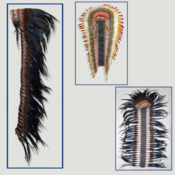 Indian headdress with feathers 70x120cm assorted colors