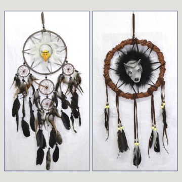 Dreamcatcher com cabeça de resina diâmetro 22-24cm modelos variados