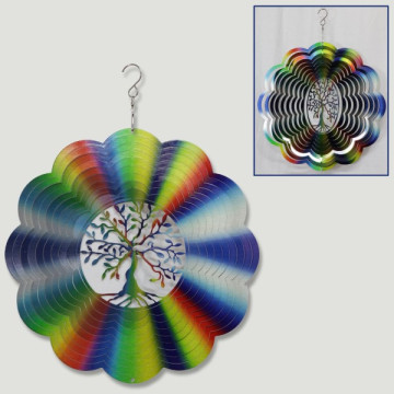 Spinner en acier Arbre de Vie m/couleur 30cm