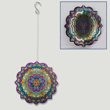 Girador de mandalas multicor em aço 15cm