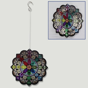Multicolour Mandalas steel spinner 15cm