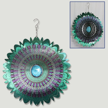 Spinn steel Mandala lilás/verde com bola 30cm