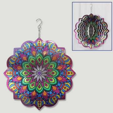Spinner en acier Mandalas lilas/vert 30cm