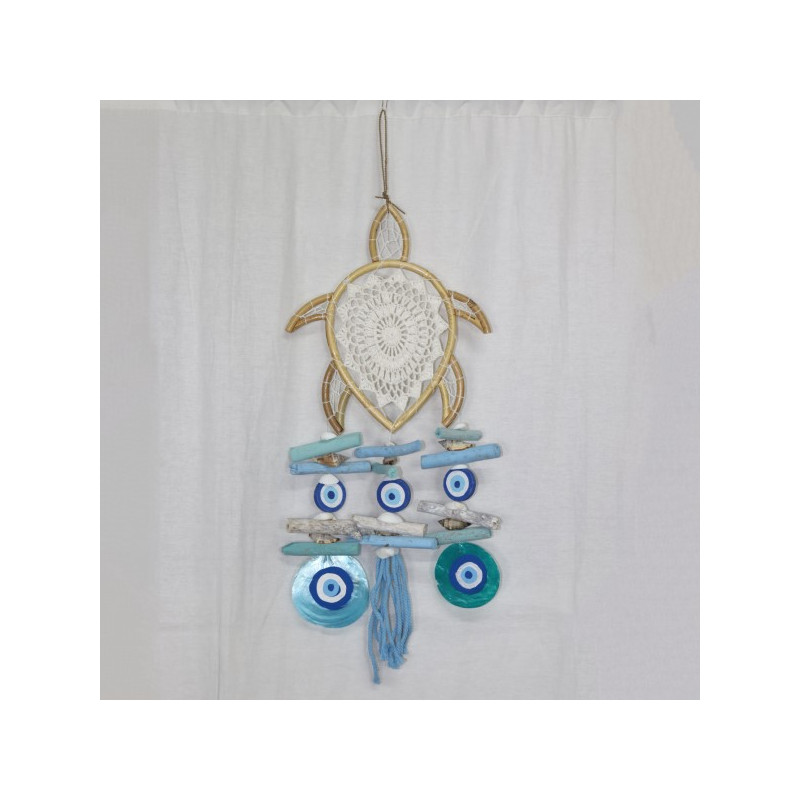 Móvil tortuga macrame +ojo madera+ capiz 25x70 Móvil tortuga macrame +ojo madera+ capiz 25x70