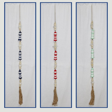 Wooden mobile with fringed stones 3lights 1 assorted models