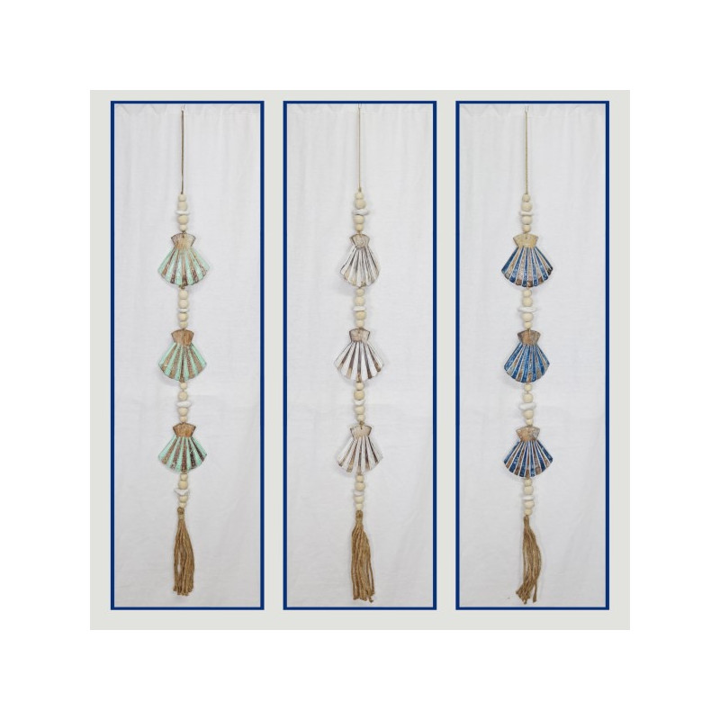 Wooden mobile with fringed stones 3shells 1 assorted models Wooden mobile with fringed stones 3shells 1 assorted models