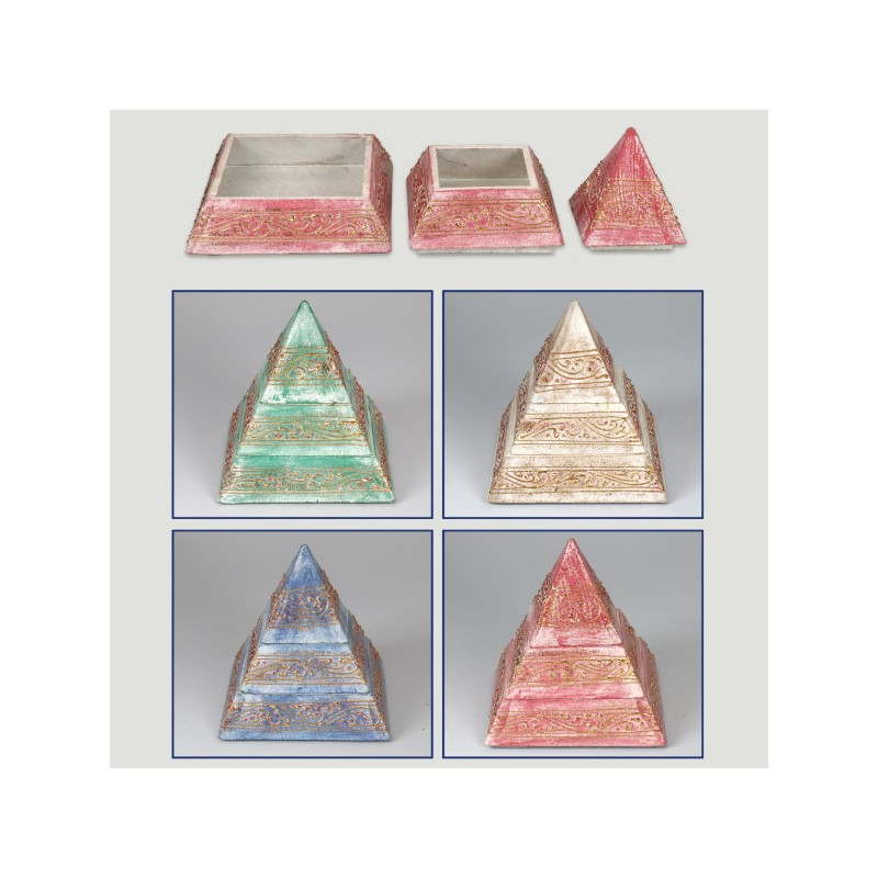 Wooden pyramid 13x15cm assorted colors Wooden pyramid 13x15cm assorted colors