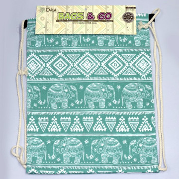 Hook 03, Backpack with rope - color: Assortment and Design from India