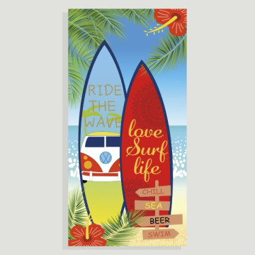 Hook 06, Beach towel - color: Assortment and Surfboard Design