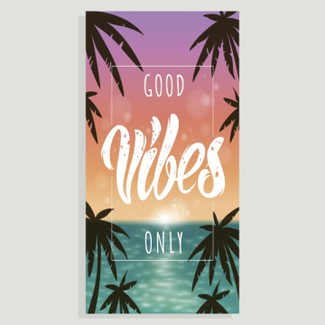 Hook 07, Beach towel - color: Assortment and Good Vibes Design