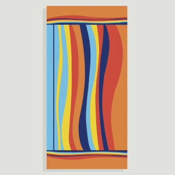 Hook 21, Beach towel - color: Assortment and Design Curved lines