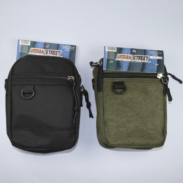 Gancho 01- Bolso hombre 100% Poliéster. Color: Negro-Verde