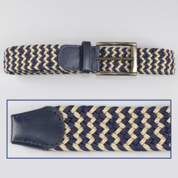 Hook 20a, Elastic belts - color: Blue and cream zigzag