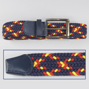 Hook 21b, Elastic belts - color: Blue with yellow and red cross stripes