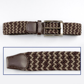 Hook 22a, Elastic Belts - color: Brown and cream zigzag