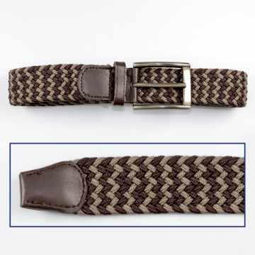 Hook 31, Elastic Belts - color: Brown and cream zigzag