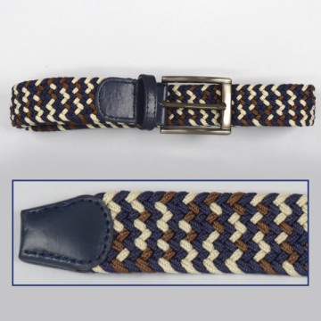 Hook 23b, Elastic belts - color: Blue with brown, blue and cream weaving