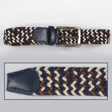 Hook 34, Elastic belts - color: Blue with brown, blue and cream weaving
