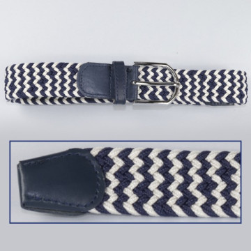 Hook 35, Elastic Belts - color: Blue with white and blue zigzag