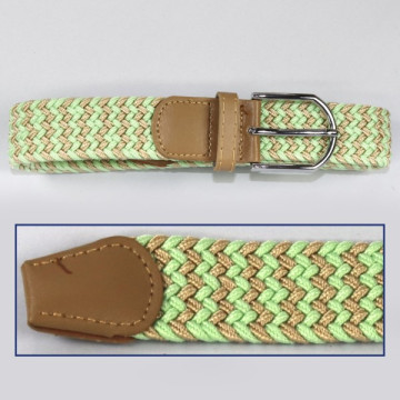 Hook 25b, Elastic Belts - color: Light brown with light green and brown zigzag