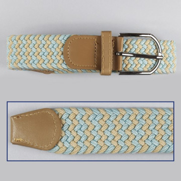 Hook 25b, Elastic Belts - color: Light brown with light green and brown zigzag