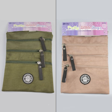 Hook 01 - Solid color bags: Forest green and pale pink - assorted