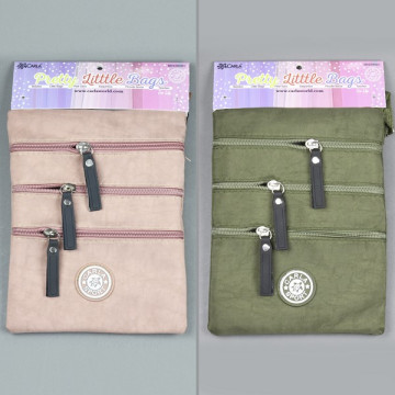 Hook 01 - Solid color bags: Forest green and pale pink - assorted