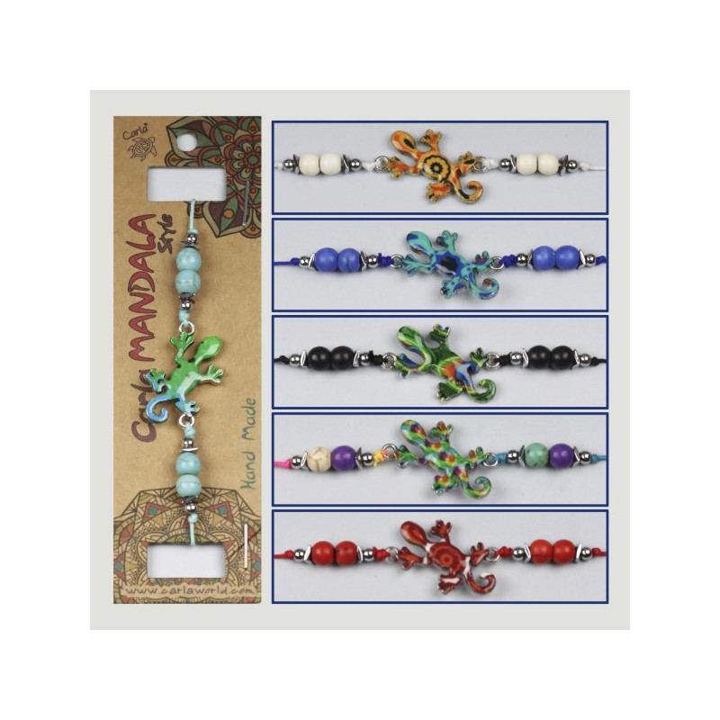 Gancho 17, Pulsera con carácter de lagartija - colores surtidos Gancho 17, Pulsera con carácter de lagartija - colores surtidos