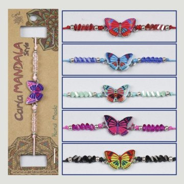 Gancho 21, Pulsera con carácter de mariposa- colores surtidos