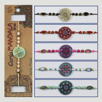 Crochet 24, Bracelet avec personnage mandala - couleurs assorties