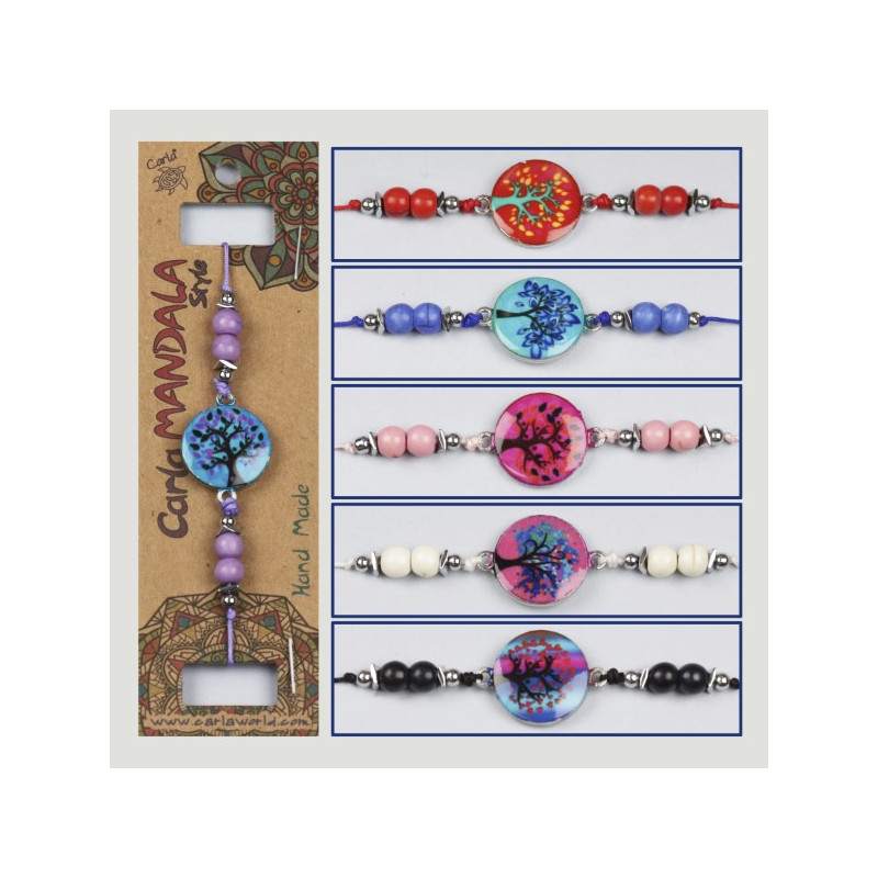 Gancho 26, Pulsera con carácter de árbol de la vida - colores surtidos Gancho 26, Pulsera con carácter de árbol de la vida - colores surtidos